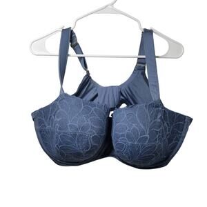Joyspun Women's Lace Balconette Bra Padded Blue Full Figure 46DD GUC
